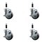 Service Caster 4'' Thermoplastic Rubber Swivel 7/8'' Expanding Stem Caster Set with Brake, 4PK SCC-EX20S414-TPRB-TLB-78-4 - alternate 1